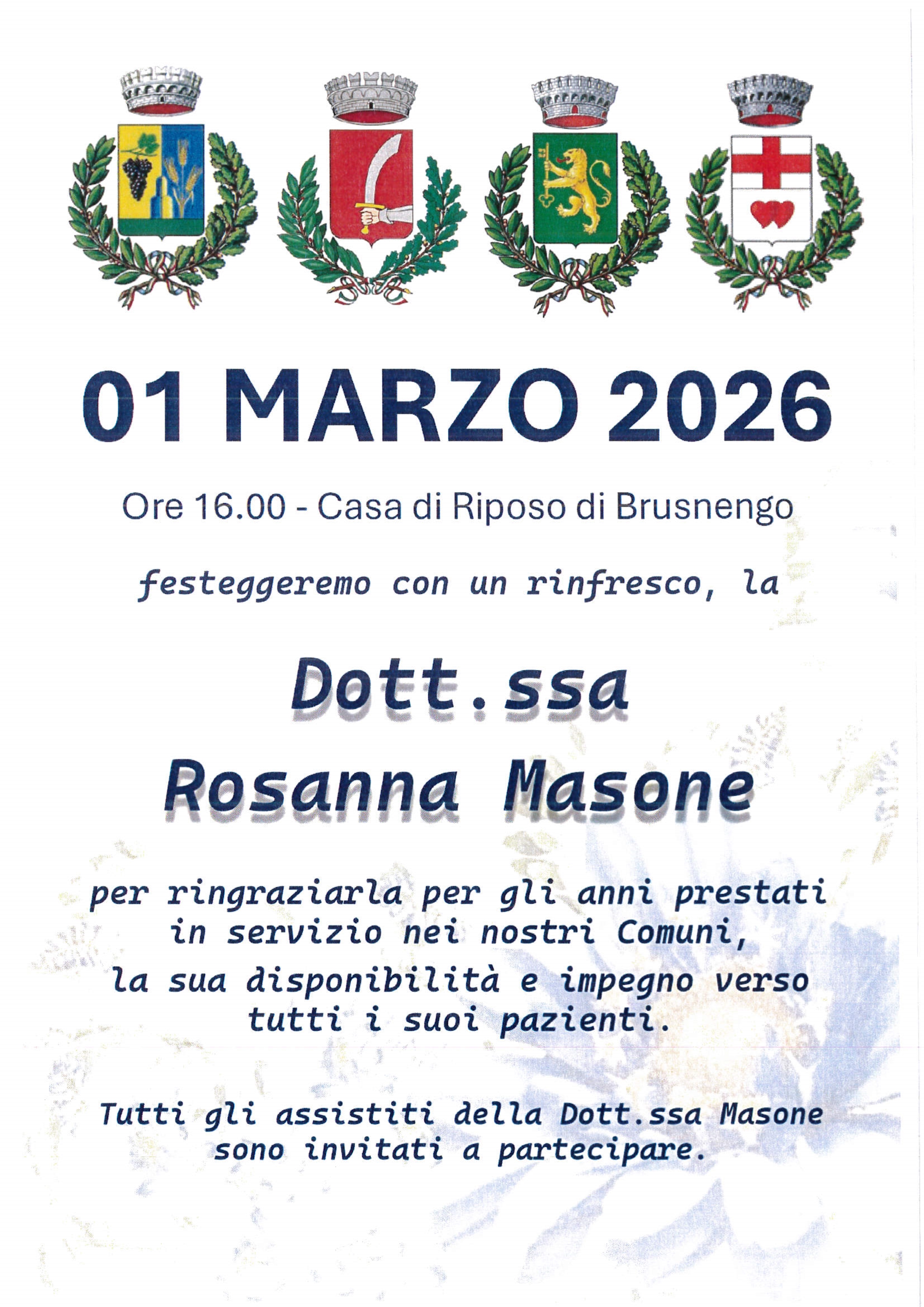 Festeggiamento pensionamento Dott.ssa Rosanna Masone